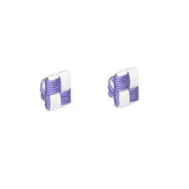 Purple & White Square Cufflinks