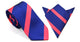 Navy Reddish Pink Stripe Business Tie & Pocket Square Set