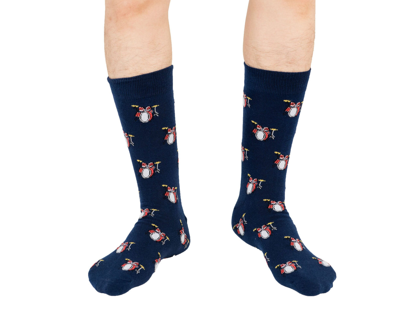A man wearing a pair of Drum Socks.