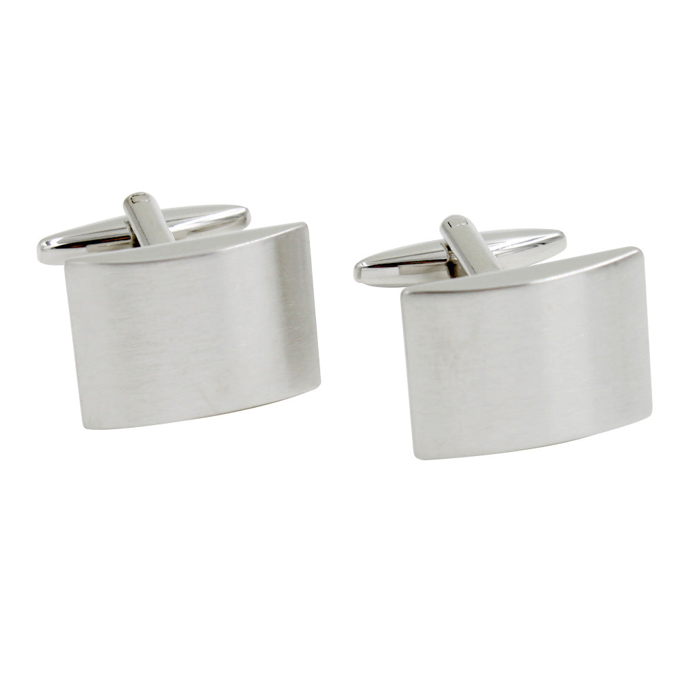 The Silver Cufflinks are a pair of rectangular pieces that exude timeless elegance with their smooth surfaces and bullet back closures, providing a tailored finish.