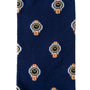 Watch Socks: Blue novelty socks with a repeating pattern of small, stylized wristwatches—orange bands and black faces—ideal for horology enthusiasts.