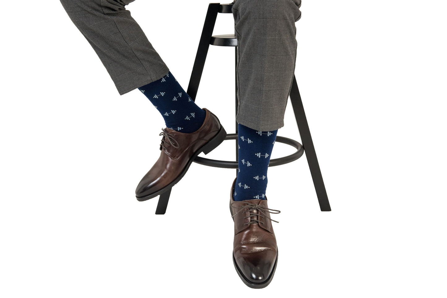 A person's legs and feet in Gym Socks.