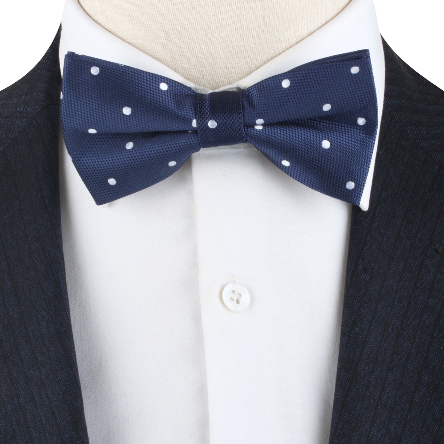 White Polka Dot Bow Tie