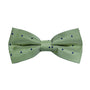 The Green Navy Polka Dot Bow Tie, adorned with subtle blue polka dots, is ideal for adding a touch of formality to special events.