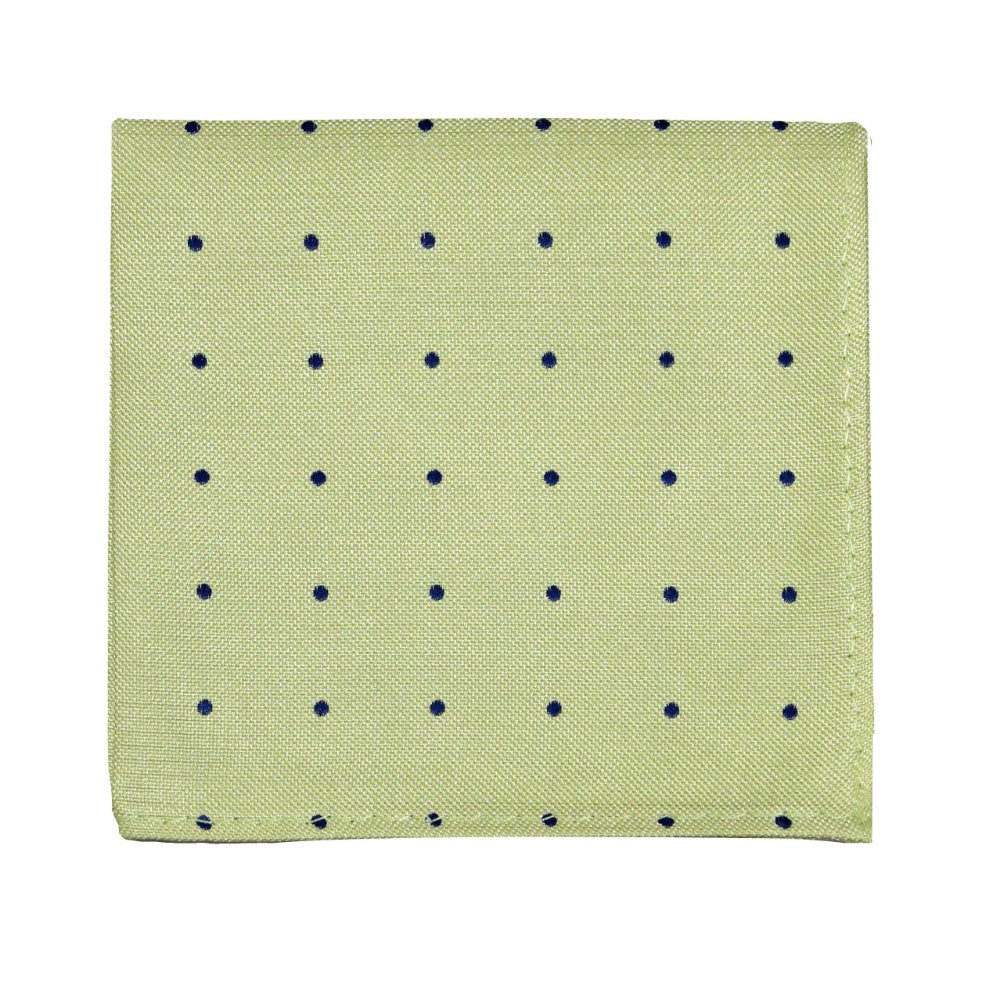 Navy Polka Dot Gold Pocket Square