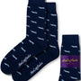 Introducing "Aeroplane Socks," designed in navy blue with a charming white airplane pattern, ideal for those who dream of reaching new heights. These socks from the "Aussie Cufflinks Australia" collection add a touch of style to your high-flying days.