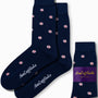 Enhance your fashion with the Baseball Socks in navy blue, showcasing a small baseball pattern and the "AusCufflinks Australia" branding.