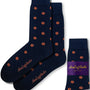 Basketball Socks in dark blue featuring an orange basketball pattern and branded with "AusCufflinks," ideal for fans who enjoy a hint of athletic style.