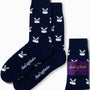 Experience snuggly comfort with Bunny Socks, a set of three pairs featuring a delightful white rabbit design on navy blue. Branded with "AusCufflinks Australia," this product embodies the playful leap into style and coziness for your feet.