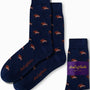 Introducing the Piano Socks in navy blue, adorned with a stylish piano pattern for a touch of timeless elegance. They arrive in the distinctive "AusCufflinks Australia" packaging, adding an exquisite flair to any ensemble.