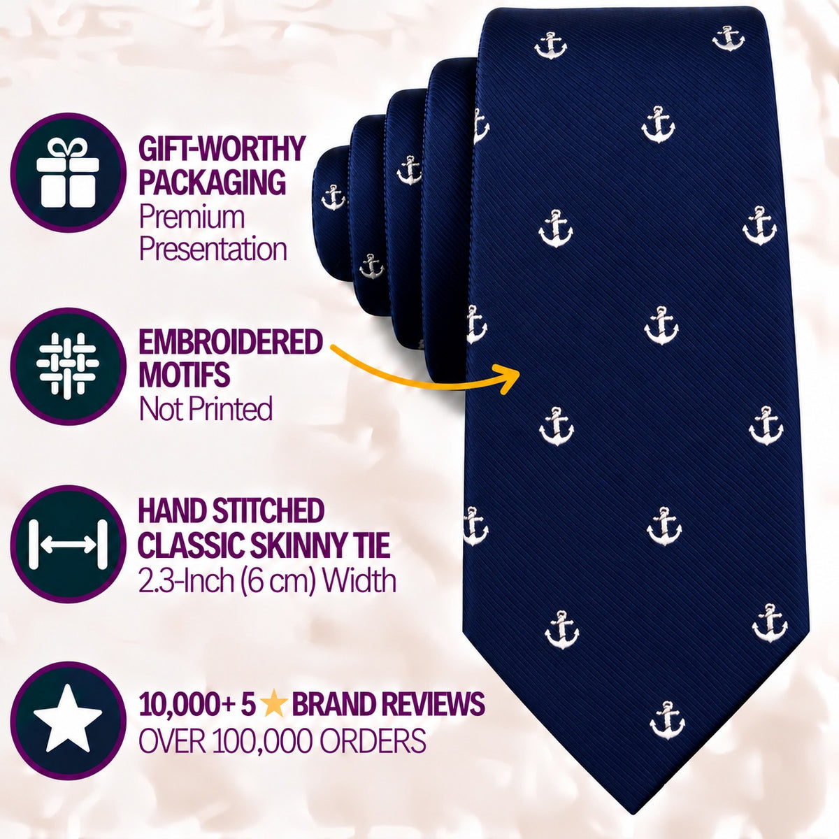 Anchor Skinny Tie