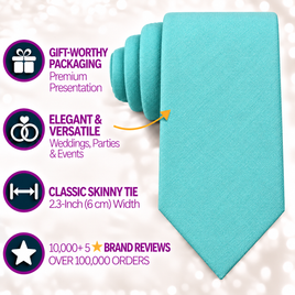 Aqua Skinny Tie