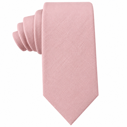 Baby Pink Skinny Necktie and Pocket Square Set