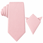 Baby Pink Skinny Necktie and Pocket Square Set