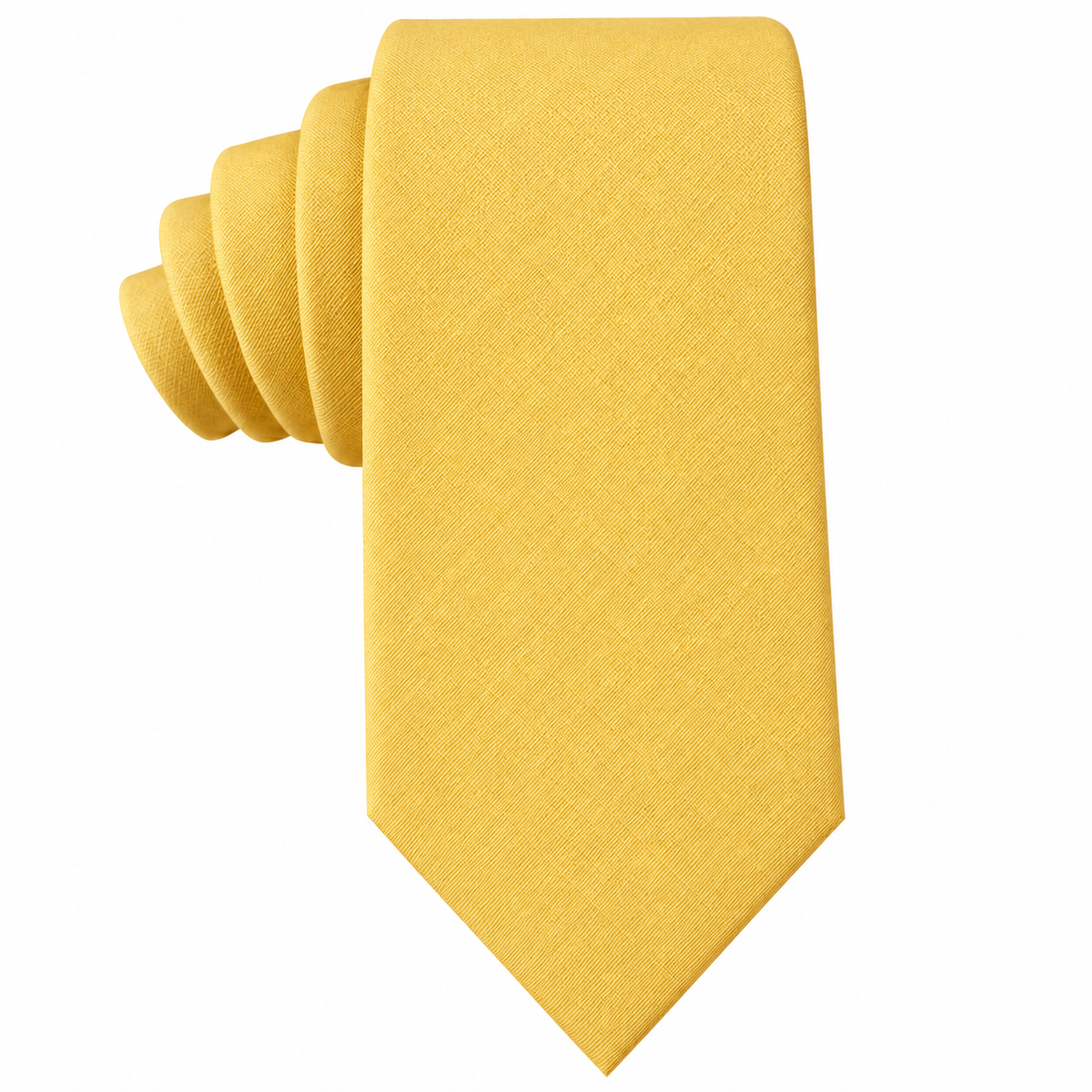 Baby Yellow Cotton Skinny Cotton Tie & Pocket Square Set