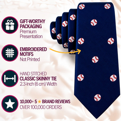 Baseball Skinny Tie