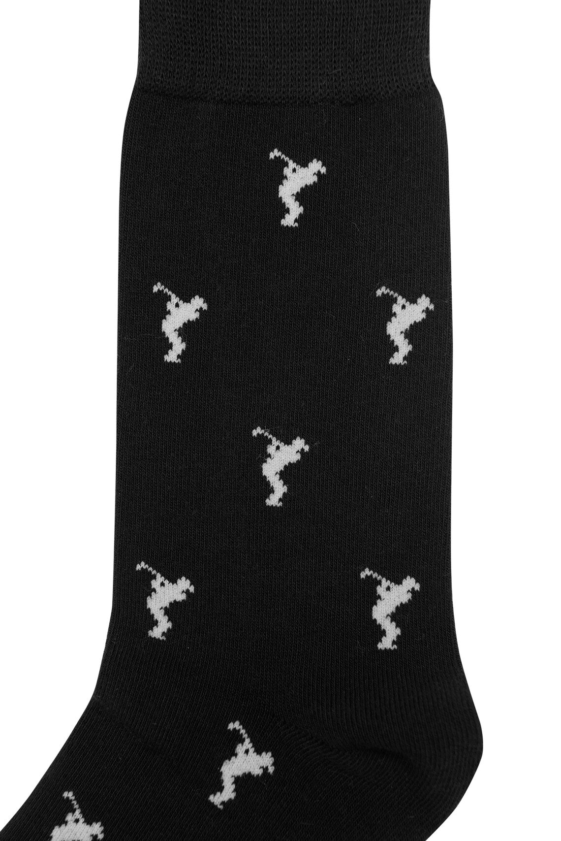 Golf Swing Black Socks with a repeating white uterus pattern—fun novelty golf socks and a unique gift for anyone with style.