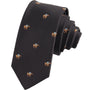 The Horse Racing Skinny BLACK Tie features a repeating embroidered cartoon bear in a suit, adding playful flair to your equestrian or jockey tie collection.