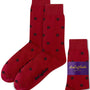 A pair of Blue Basketball Socks featuring small black polka dots, displayed both unfolded and folded with AusCufflinks Australia branding.