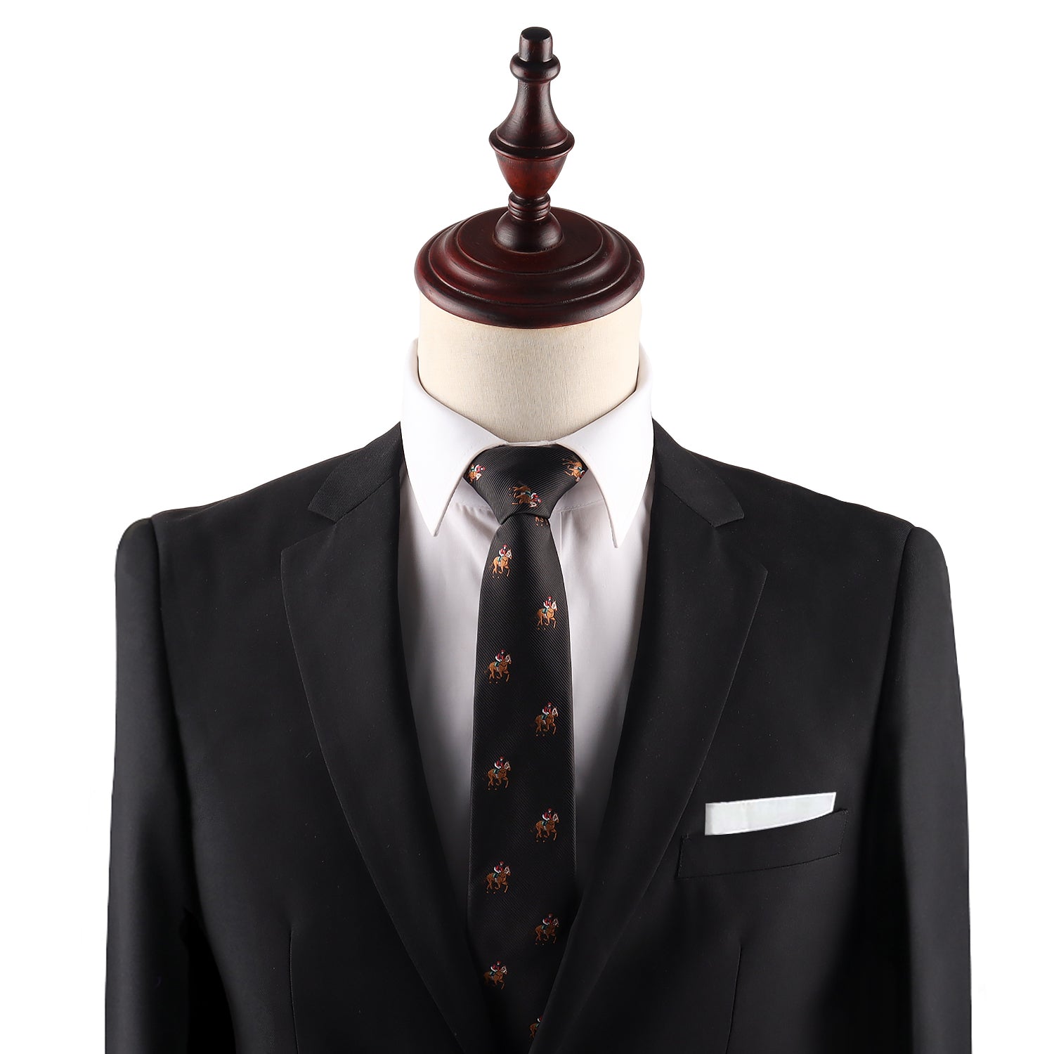 black horse lover skinny tie gift for him featuring thoroughbred racing horse design perfect for equestrian fans and special occasions