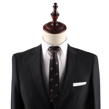 black horse lover skinny tie gift for him featuring thoroughbred racing horse design perfect for equestrian fans and special occasions