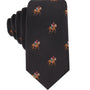 black thoroughbred racing horse skinny tie for men featuring elegant equestrian inspired design for formal and race day wear
