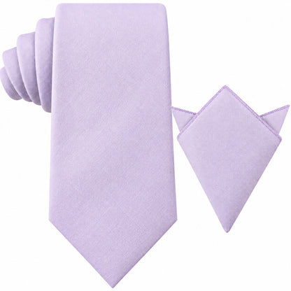 Blush Purple Skinny Necktie and Pocket Square Set