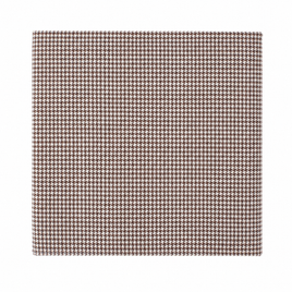 The Brown Mini Houndstooth Pocket Square features a brown and white houndstooth pattern on white—an ideal men’s formal accessory or wedding pocket square.