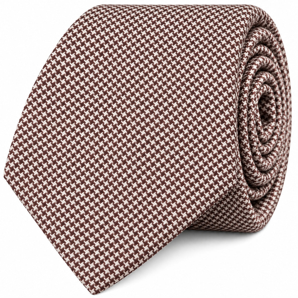 Brown Mini Houndstooth Business Cotton Tie