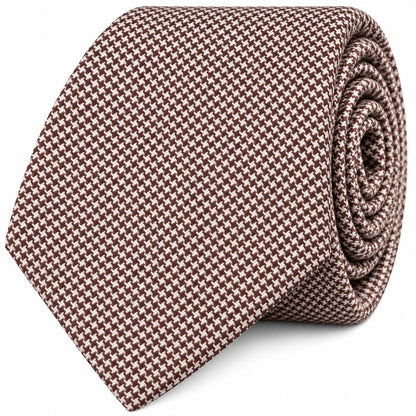 Brown Mini Houndstooth Business Cotton Tie