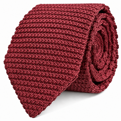 Burgundy Maroon Knit Tie