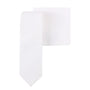 Classic White Cotton Skinny Tie & Pocket Square Set