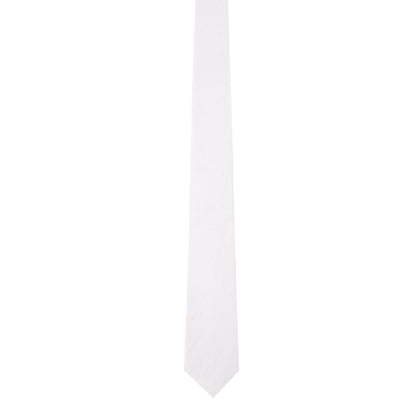 Classic White Cotton Skinny Tie & Pocket Square Set