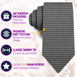 Classic Grey Knit Tie