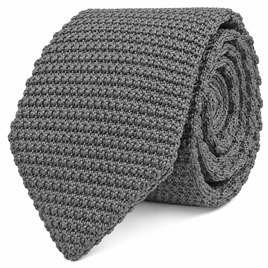 Classic Grey Knit Tie