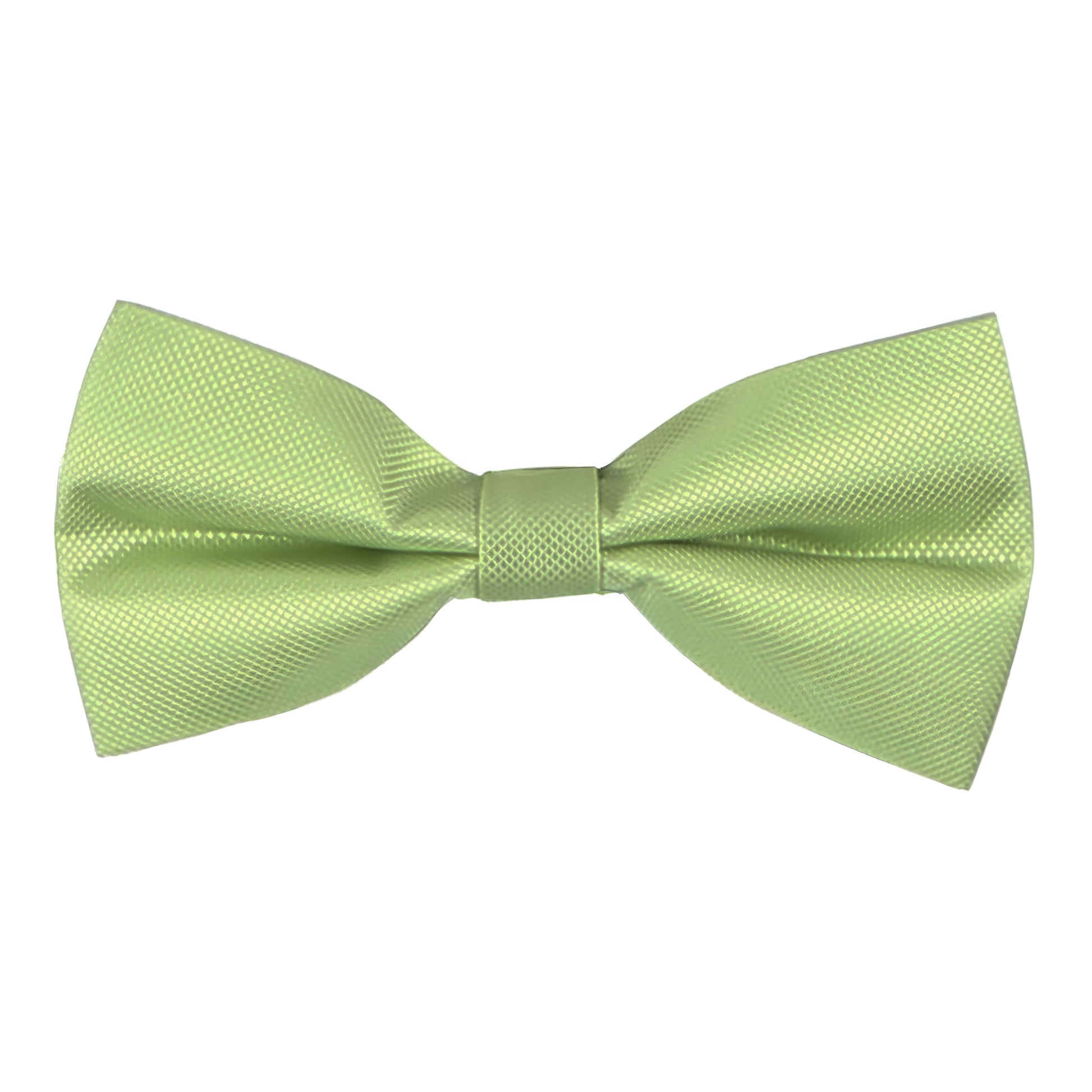 The Classic Lime Green Bow Tie features a textured fabric and a pre-tied knot, making a vivid statement against a white background.