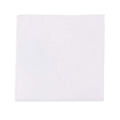 A Classic White Cotton Skinny Tie & Pocket Square Set is elegantly displayed on a plain white background, evoking sophistication.