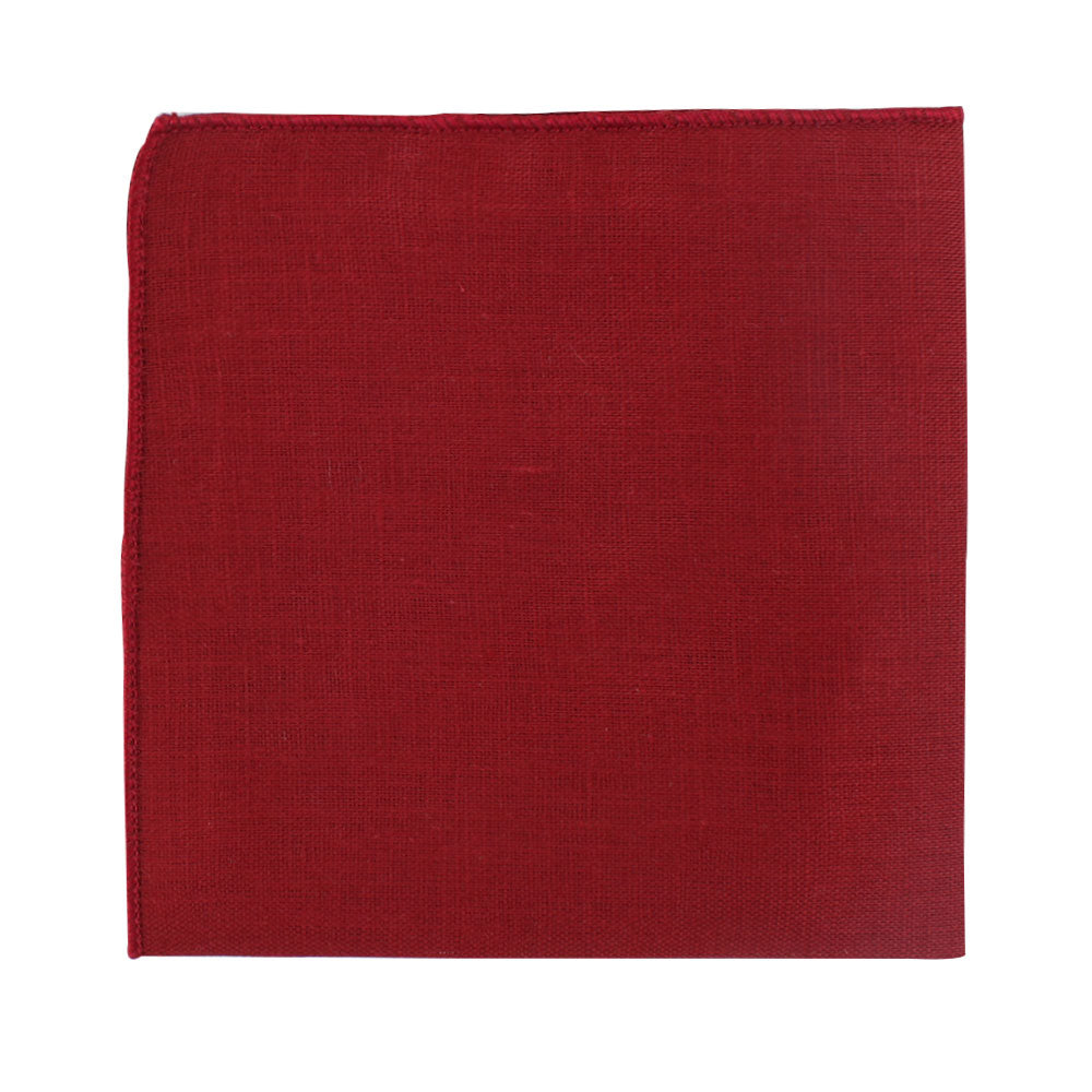 Red Cotton Business Tie & Pocket Square Set