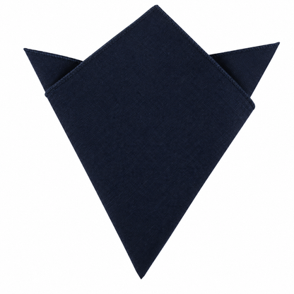 Dark Forest Navy Cotton Skinny Tie & Pocket Square Set