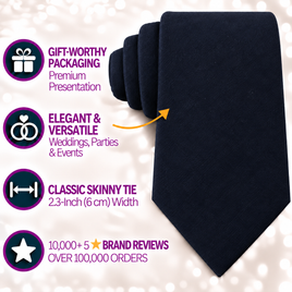 Dark Forest Navy Skinny Cotton Tie
