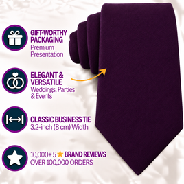 Dark Purple Business Cotton Tie