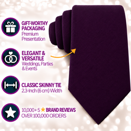 Dark Purple Skinny Cotton Tie