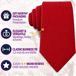 Dark Red Business Cotton Tie