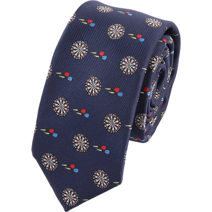 dart player inspired skinny tie featuring dartboard motif perfect for darts enthusiasts and stylish occasions
