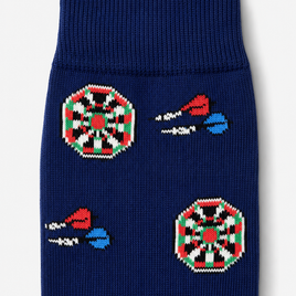 Darts Socks featuring playful dartboard and darts patterns in red, green, black, and white—perfect as unique novelty socks or a fun gift for darts enthusiasts.