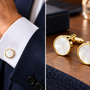 Mother of Pearl Gold Cufflinks