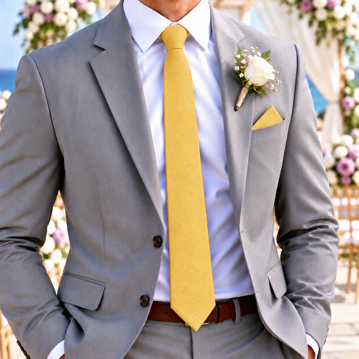 Baby Yellow Business Cotton Tie