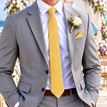 Baby Yellow Business Cotton Tie