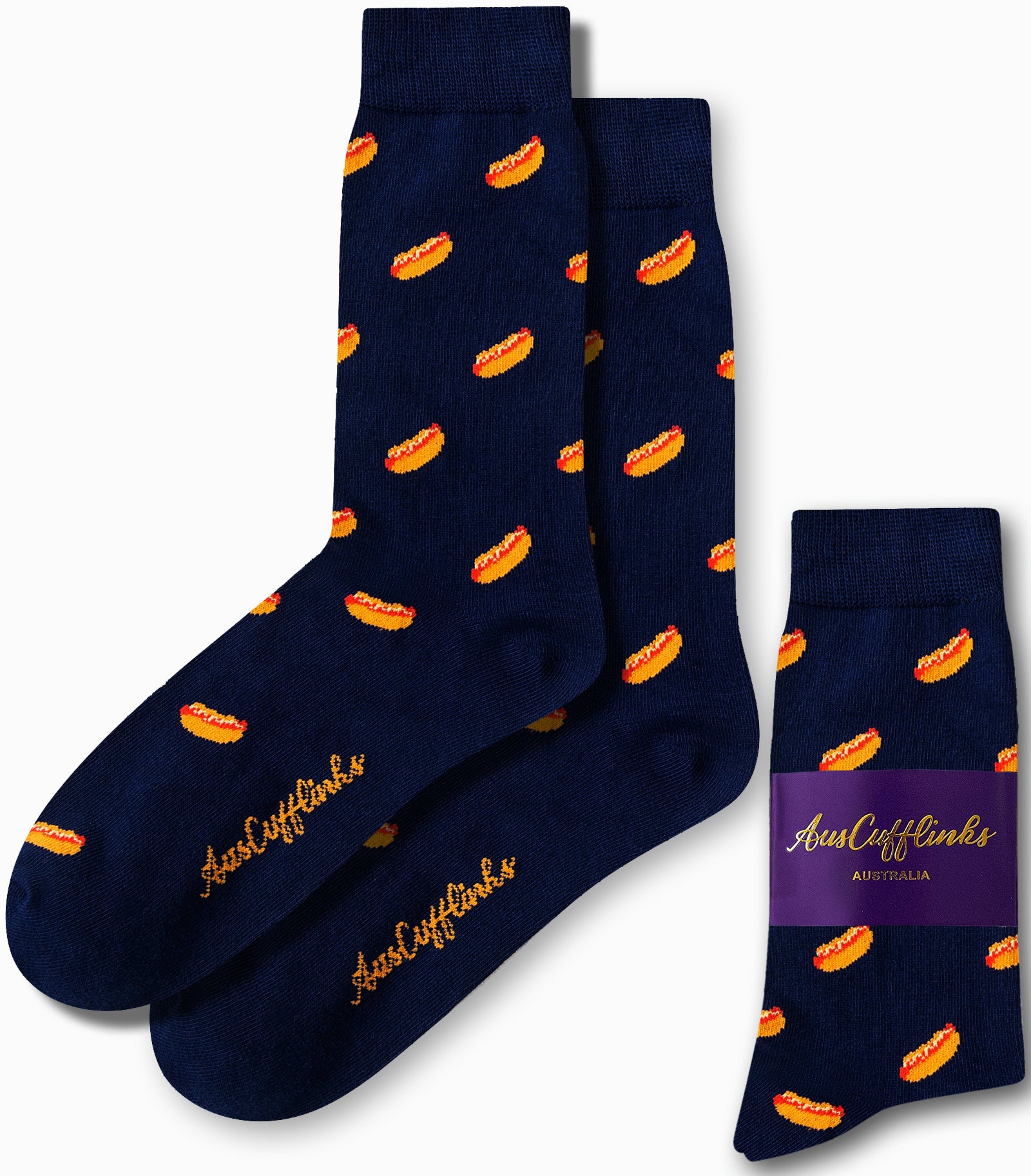 Men’s novelty hotdog socks perfect for gifts and playful fashion
