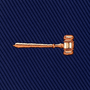 Embroidered gavel icon on a navy blue diagonal-ribbed Gavel Skinny Tie.